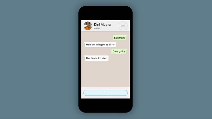 Webseite die wie ein Smartphone aussieht